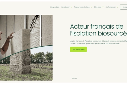 homepage du nouveau site biofib