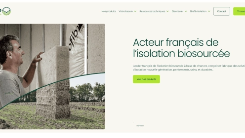 homepage du nouveau site biofib