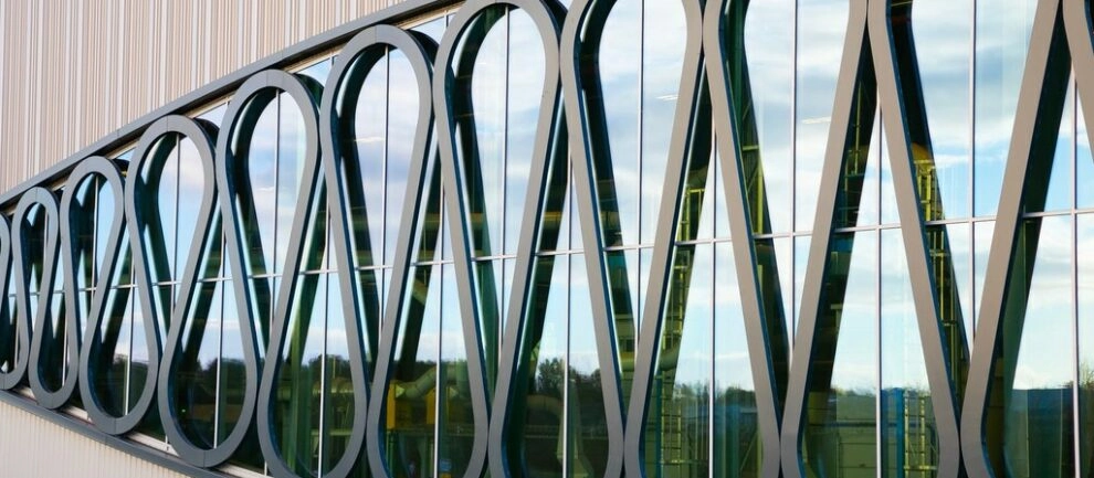 Usine biofib, gros plan sur la verrière